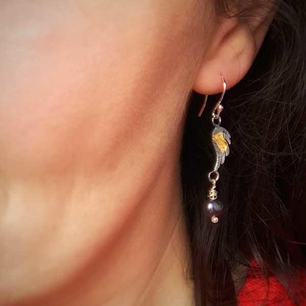 Buy Bindhani Women's & Girls' Hammered Small Oxidised Jhumka Earrings